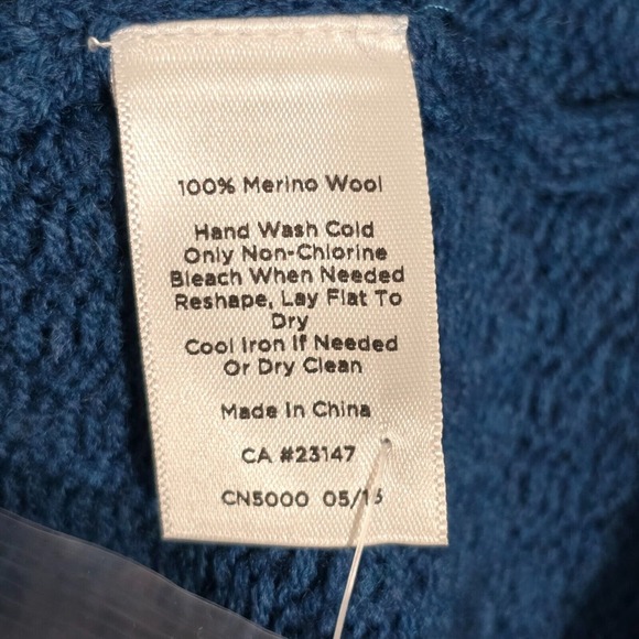 Talbots Womens Cardigan Sweater Size 3X Blue Button Up‎ Merino Wool Knit Jacket - Picture 7 of 13